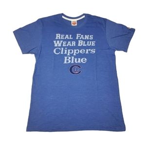 Old School Homage Columbus Clippers Real Fans Wear Clippers Blue tee
